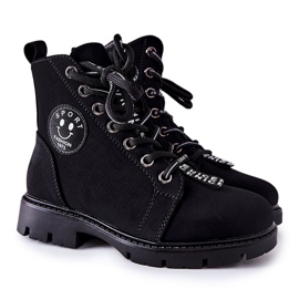 Vinceza Bottes pour enfants Workers Black Mini Aspen noir