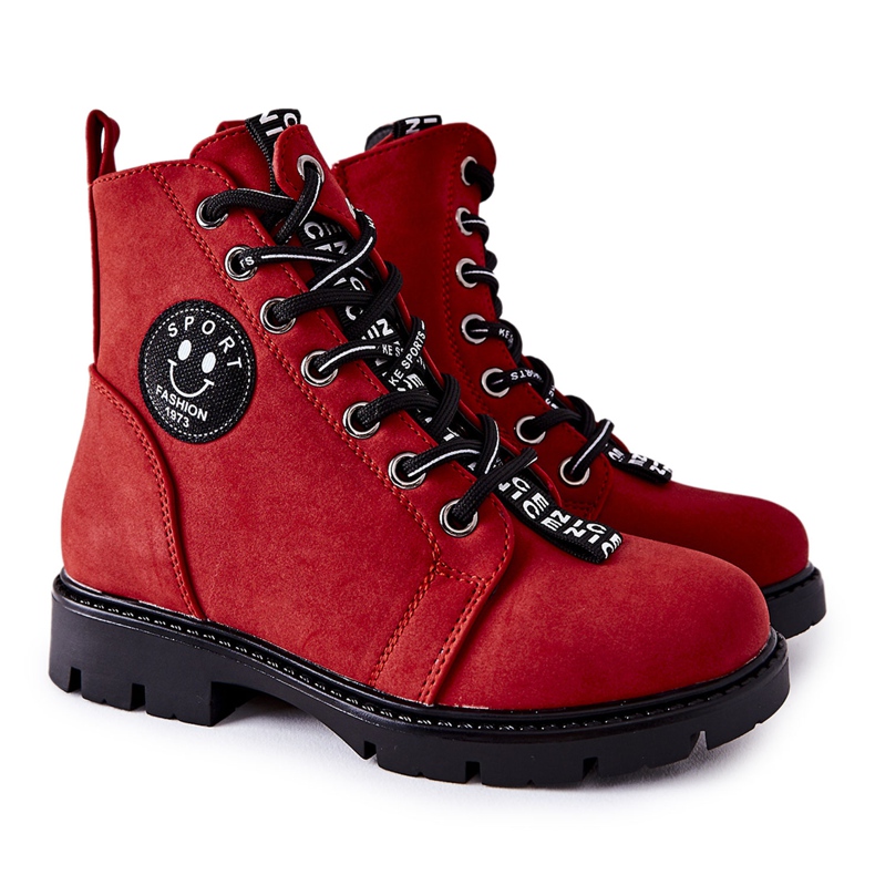Vinceza Bottes Enfant Workery Rouge Mini Aspen
