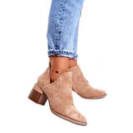Bottines À Talons Femme Kaki Mini Meliori beige