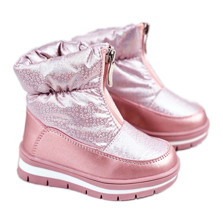 WEESTEP Bottes de neige pour enfants réchauffées avec des bulles roses de laine WEESTEP Bottes de neige pour enfants réchauffées avec des bulles roses de laine