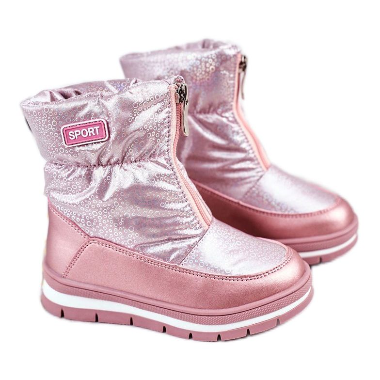 WEESTEP Bottes de neige pour enfants réchauffées avec des bulles roses de laine