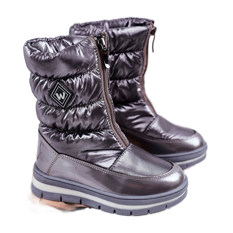 WEESTEP Bottes de neige pour enfants réchauffées avec de la laine gris foncé Mumm