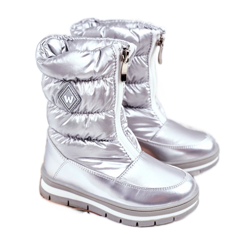 WEESTEP Bottes de neige chaudes en laine pour enfants Silver Mumm argent WEESTEP Bottes de neige chaudes en laine pour enfants Silver Mumm argent