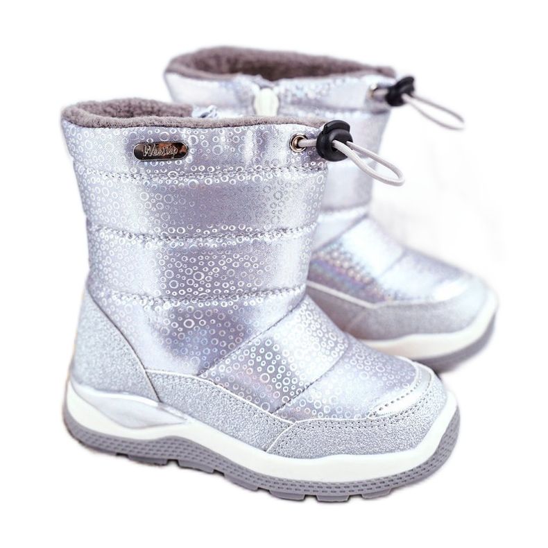 WEESTEP Bottes de neige pour enfants réchauffées avec de la laine Silver Felini argent WEESTEP Bottes de neige pour enfants réchauffées avec de la laine Silver Felini argent