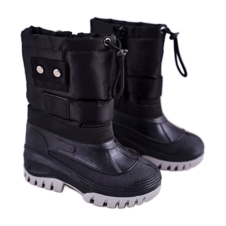 Apawwa Bottes de neige isolées en fourrure pour enfants Black Hot Winter le noir