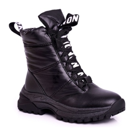 Apawwa Bottes de Neige Enfant Fourrées Noir Grantes