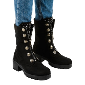 Bottines montantes en daim noir Dalmens le noir