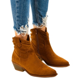 Bottes de cowboy hautes en daim marron Euphelea brun