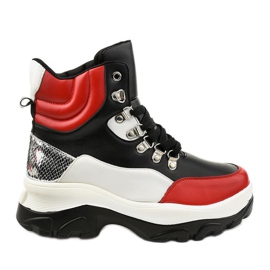 Baskets colorées Neamelira rouges noir