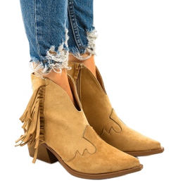 Bottines en daim beige de Joesler cowboy boots