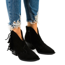 Bottines en daim noir de Joesler cowboy boots le noir