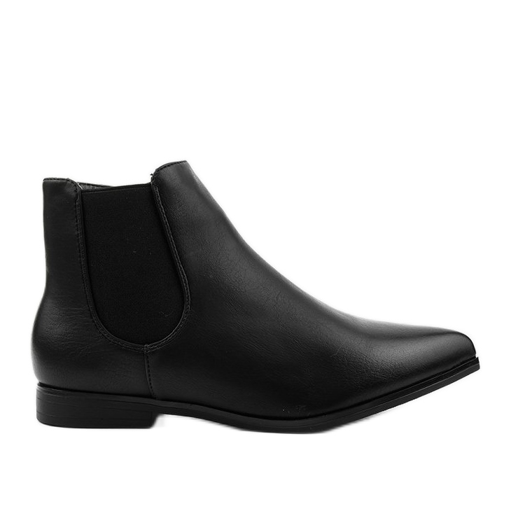 Bottines Jodhpur plates noires avec un élastique Lagenaria le noir