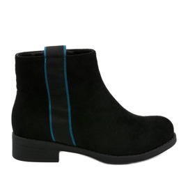 Bottes plates noires Bottes isolées Thelsys bleu