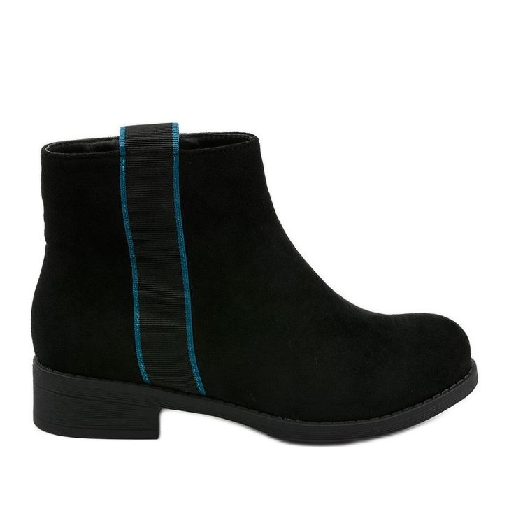 Bottes plates noires Bottes isolées Thelsys le noir bleu