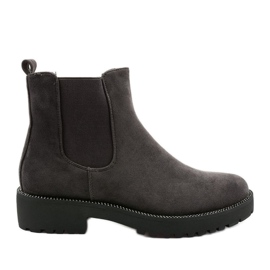 Bottines plates en daim gris Nahneva