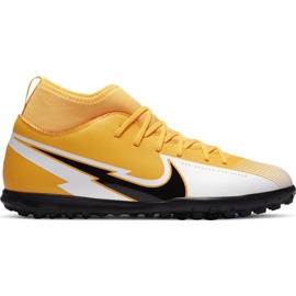 Nike Mercurial Superfly 7 Club Tf Jr AT8156 801 chaussures de football jaune blanc jaune