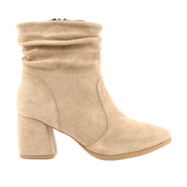 Daszyński Bottes en daim beige MR2025-10