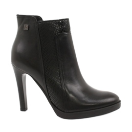 Bottines femme en cuir Arka 7245 noir