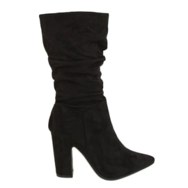 Bottines noires à talons D7510 Noir