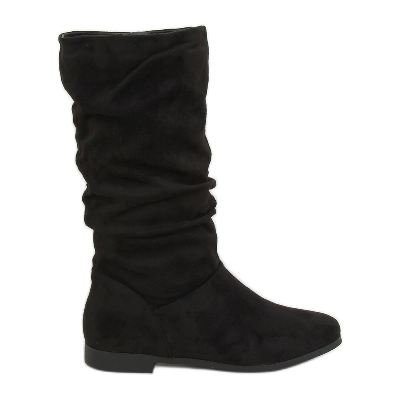 Bottines noires pour femmes talons plats J19-92 Noir le noir