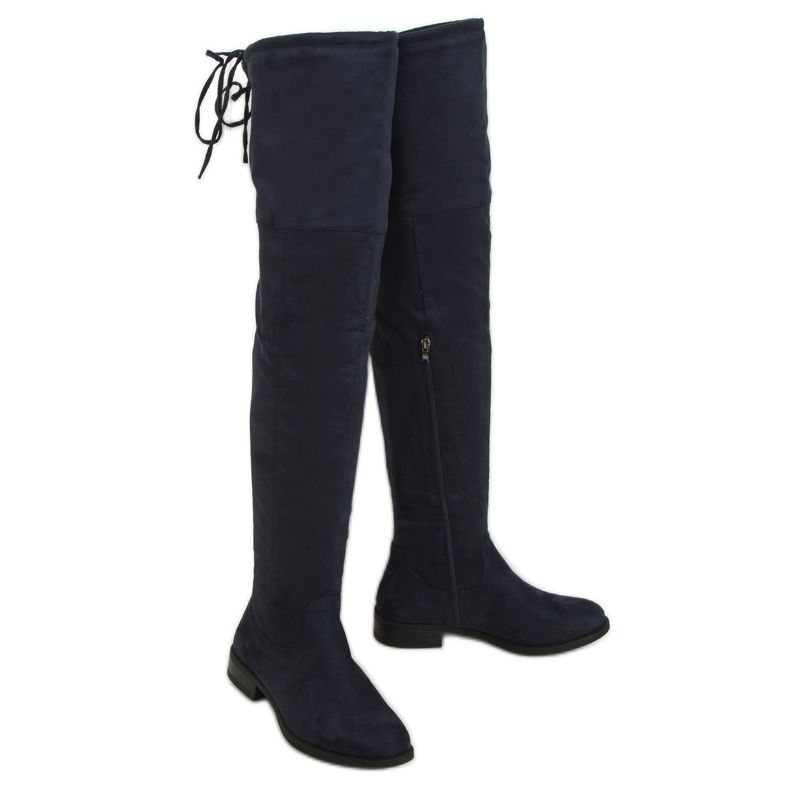 MR-1 Bottes de mousquetaire bleu marine marine