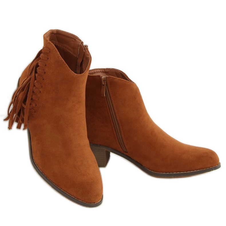Boots à franges camel 100-113B0-2 Camel brun multicolore