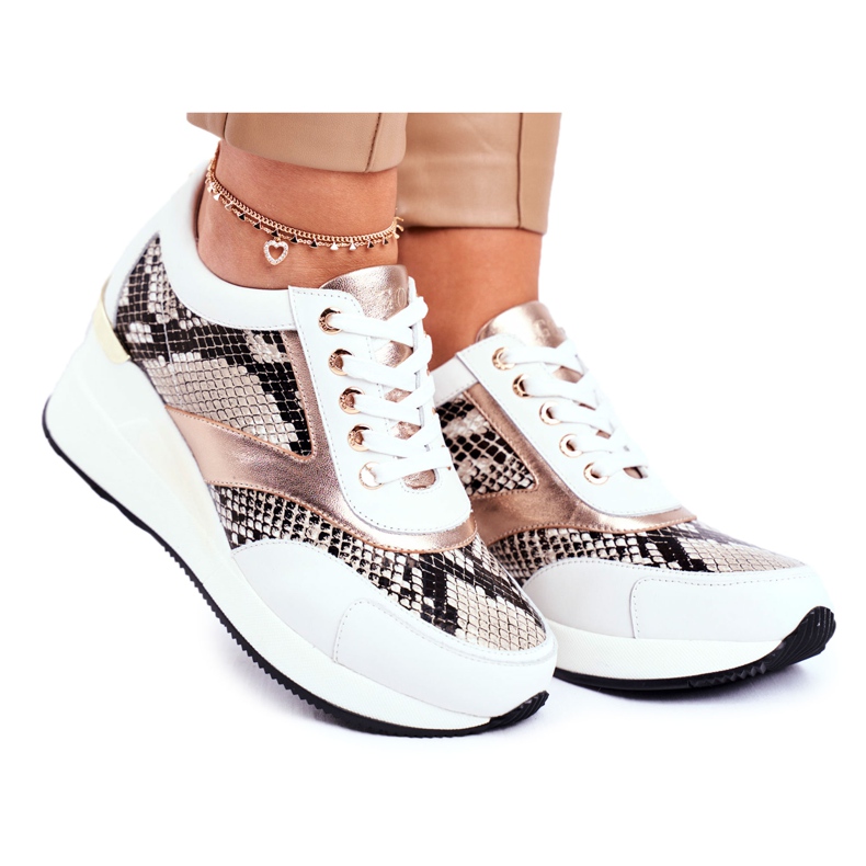 GOE Chaussures de sport pour femmes Baskets en cuir blanc GG2N3045 blanche multicolore GOE Chaussures de sport pour femmes Baskets en cuir blanc GG2N3045 blanche multicolore