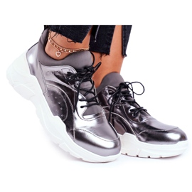 Baskets Femme Goe Cuir Étain GG2N3040 noir