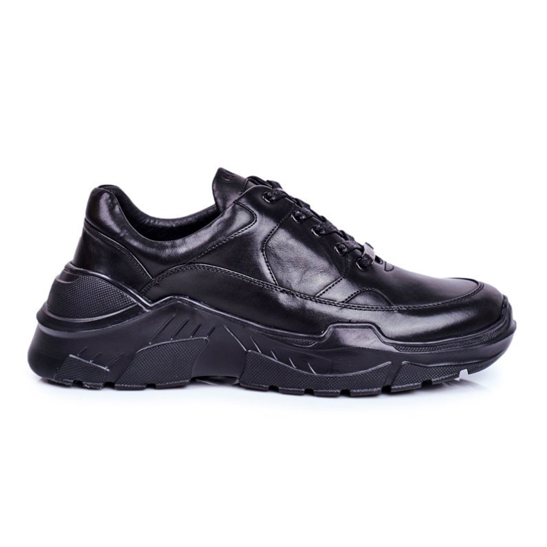 GOE Chaussures de sport pour hommes en cuir noir GG1N3014 le noir