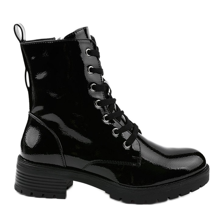 Boots laquées noires de chez Slider le noir
