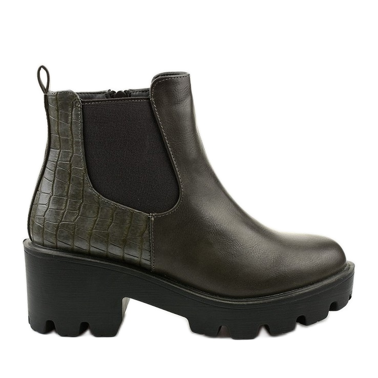 Bottines plates grises en éco-cuir Established Bottines plates grises en éco-cuir Established