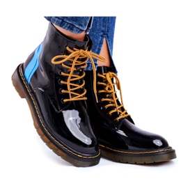 Bottes Femme Trappeurs Glany Goe Cuir Noir GG2N3056