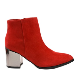 Bottines rouges en éco-suède Astihusa