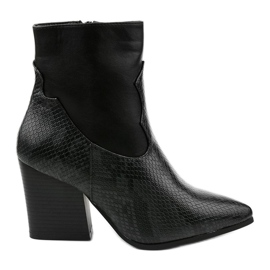 Bottines noires à bout pointu Chay gris