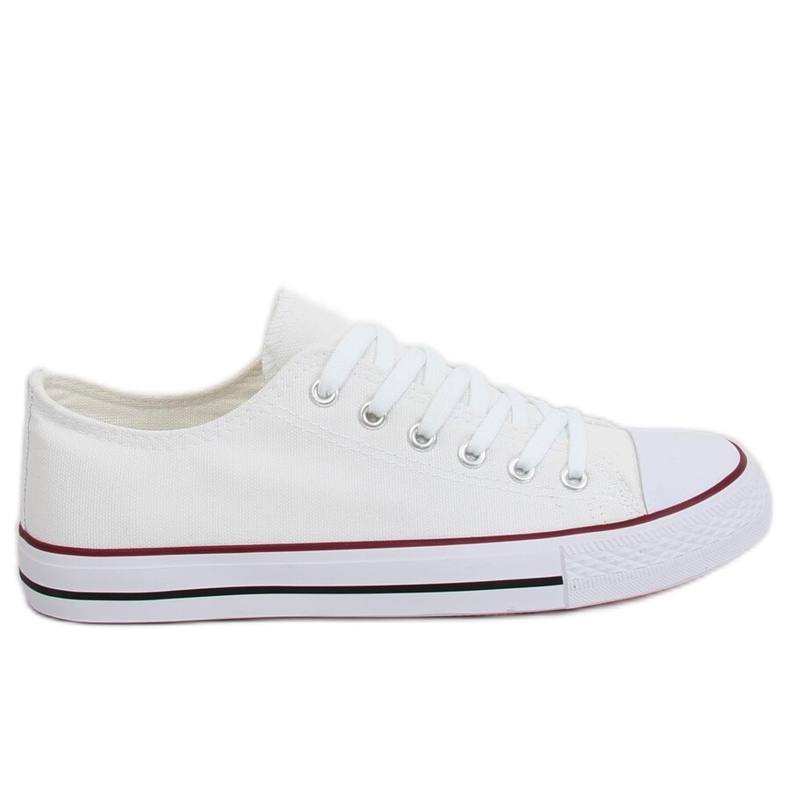 Baskets classiques blanches pour femmes JD05P BLANC / ROUGE