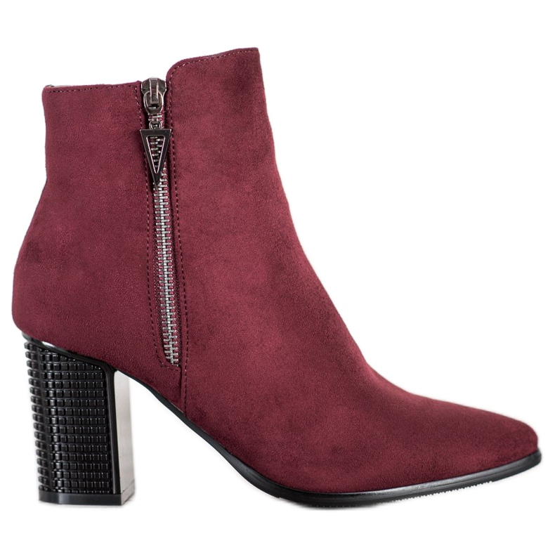 Bottines en daim à fermeture éclair VINCEZA rouge