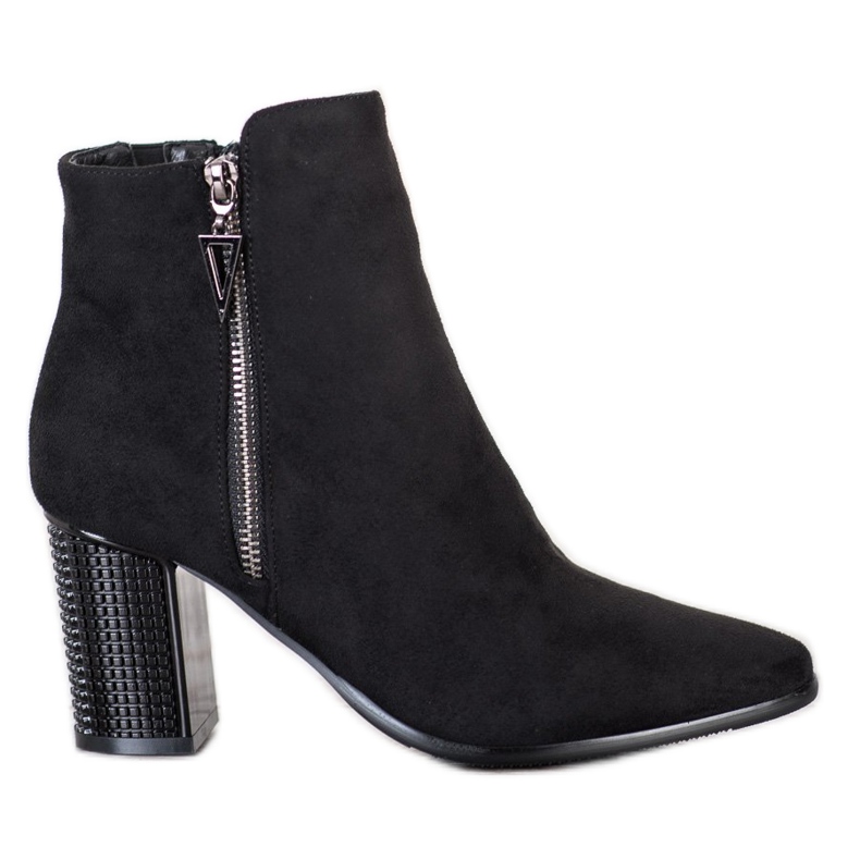 Bottines en daim à fermeture éclair VINCEZA le noir