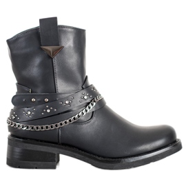 Seastar Bottes de rock à la mode le noir