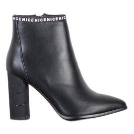 Filippo Bottes à talon décoratif noir