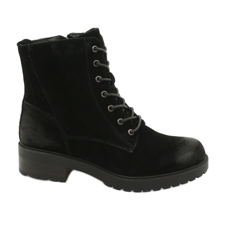 American Club Bottes américaines en daim noir le noir