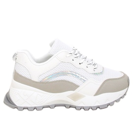 Blanc et gris LA87P Chaussures de sport grises
