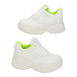 Blanc LA78P Chaussures de sport à semelle haute jaune blanche