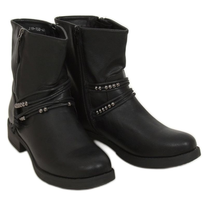 Bottes militaires noires J19-108 Noir le noir Bottes militaires noires J19-108 Noir le noir