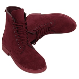 Bottines à lacets bordeaux E2002 Wine rouge