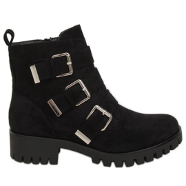 Black XJ-08 Bottes noires sur le protecteur le noir