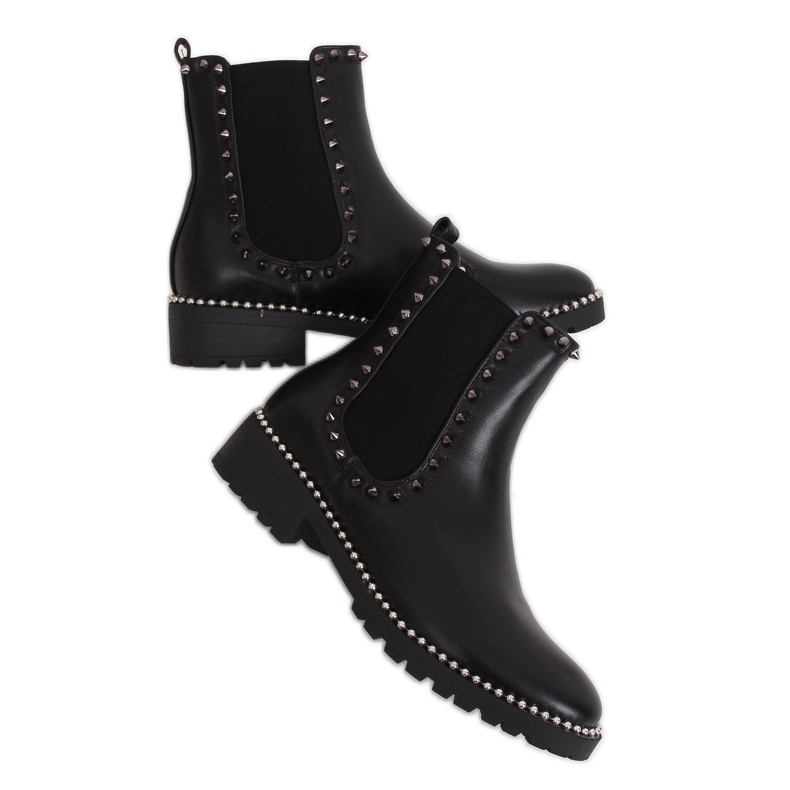 Bottines Chelsea noires à clous noir NC826 Black Ii Genre le noir Bottines Chelsea noires à clous noir NC826 Black Ii Genre le noir