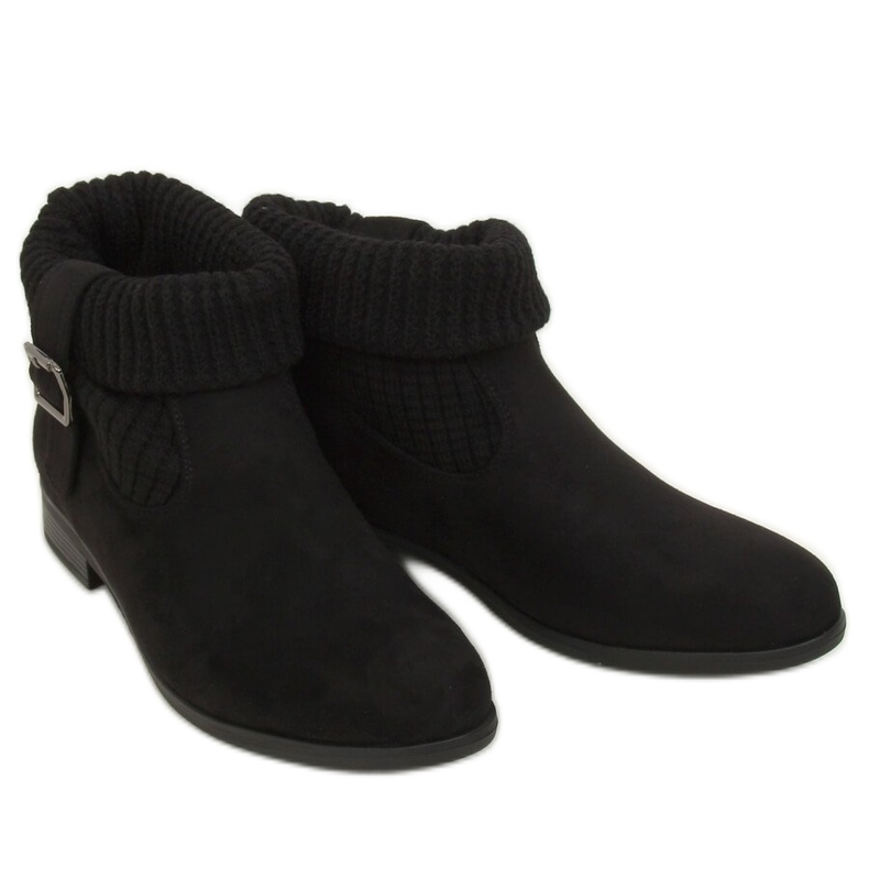 Noir DF3526 Bottines chaussettes noires le noir