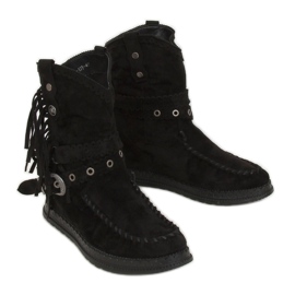 Bottines noires style bohème ST-17P Noir
