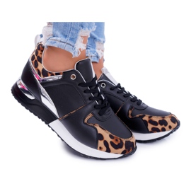 Chaussures Sport Femme Motif Léopard Noir Fippo le noir multicolore