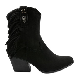 Bottines santiags en daim noir Lamimeila